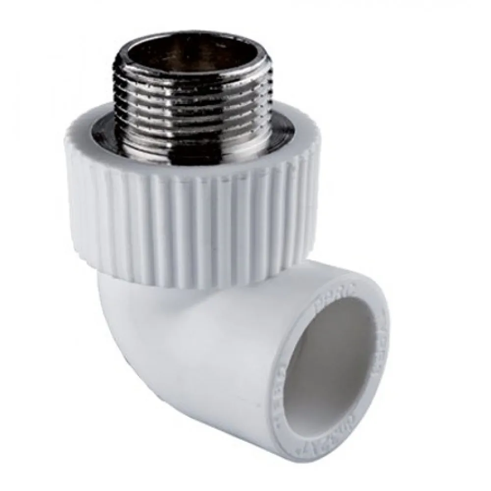 Уголок PP-R комбинированный с нар. резьбой D  20х 3/4 GRADEON (белый)